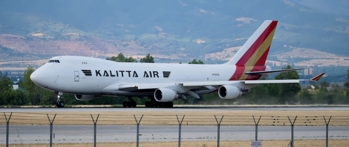 Boeing 747 cargo aircraft on the airport apron